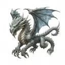 ice,dragon,ox, warrior, rising death angel tattoo design idea