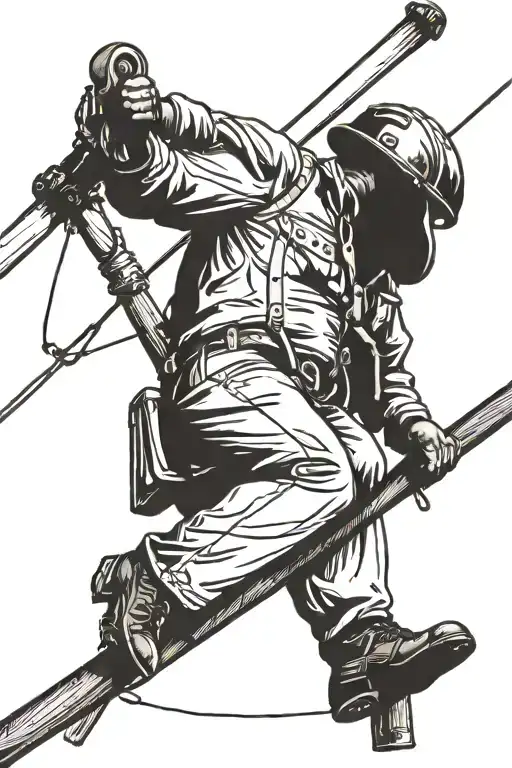 lineman working on power lines tattoo design idea
