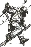lineman working on power lines tattoo design idea