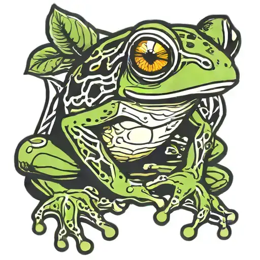Tree Frog sitting tattoo design idea