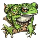 Tree Frog sitting tattoo design idea