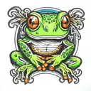 Tree Frog sitting tattoo design idea