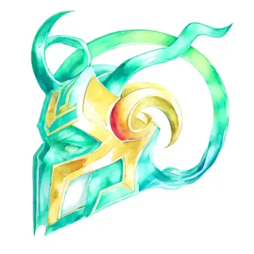 Loki's helmet intertwined tattoo design idea