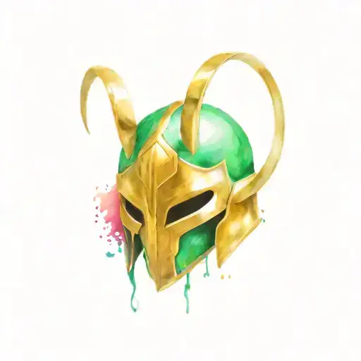 Loki's helmet just the helmet tattoo design idea