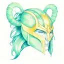 Loki's helmet intertwined tattoo design idea
