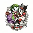 joker and harley quinn tattoo design idea