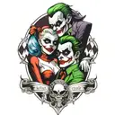 joker and harley quinn tattoo design idea