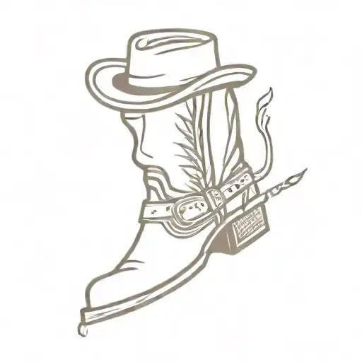cowboy boot and cigarette  tattoo design idea
