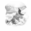 wanderer above the sea of fog tattoo design idea