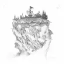 wanderer above the sea of fog tattoo design idea