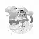 wanderer above the sea of fog tattoo design idea
