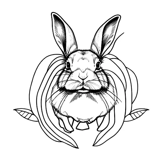 rabbit pen tattoo design idea
