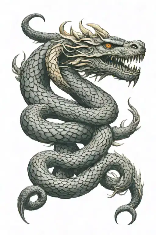 the norse world serpent   tattoo design idea