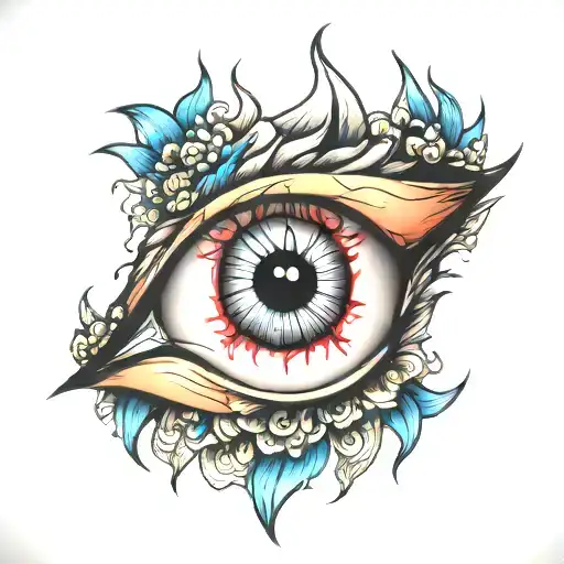 eye tear drop tattoo design idea