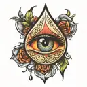 eye tear drop tattoo design idea