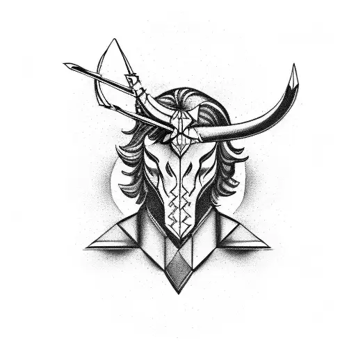 Sagittarius classic tattoo design idea