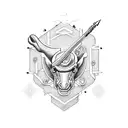 Sagittarius classic tattoo design idea