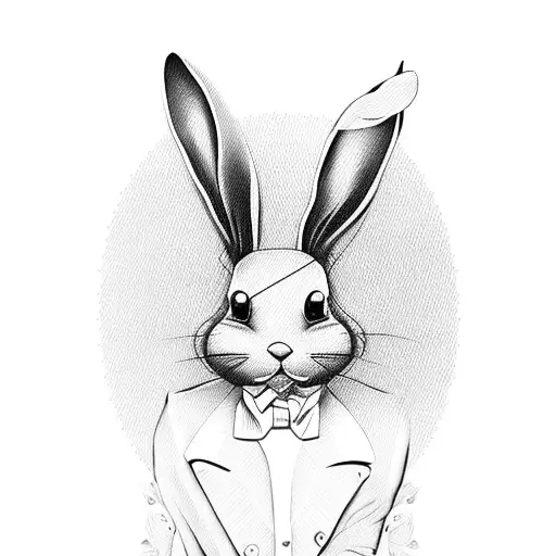 playboy bunny wearing a top hat tattoo design idea