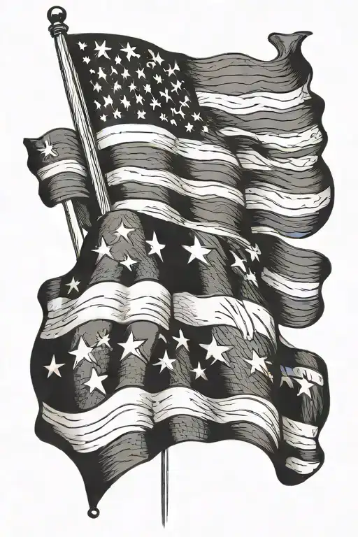 patriotic American flag tattoo design idea