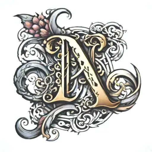 letters DD intertwined within tattoo design idea