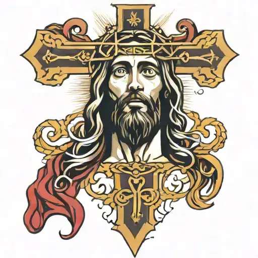Jesus cross tattoo design idea