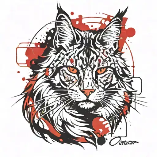 Maine Coon tattoo design idea
