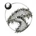 Create picture, tattoo, stencil, for beginners, black, borderline short description, in 1-3 words, slimming. moon tattoo design idea