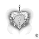 broken heart pocket watch tattoo design idea