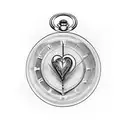 broken heart pocket watch tattoo design idea