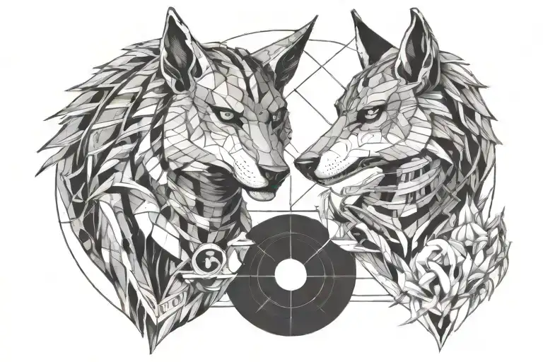 anubis egiptian god tattoo design idea