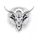 Satan, Goat, Devil, Evil, Dark, Horns tattoo design idea