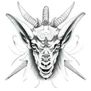 Satan, Goat, Devil, Evil, Dark, Horns tattoo design idea
