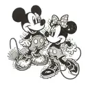 Mickey and Minnie face to face  tattoo design idea