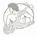 adonis greek god tattoo design idea