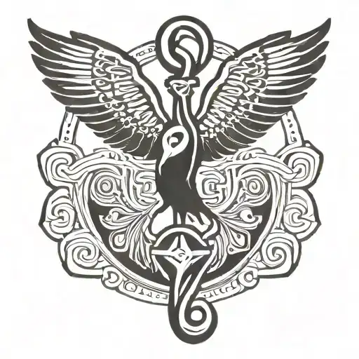 sankofa bird save god symbol tattoo design idea