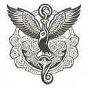 sankofa bird save god symbol tattoo design idea