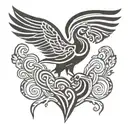 sankofa bird save god symbol tattoo design idea