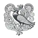 sankofa bird save god symbol tattoo design idea