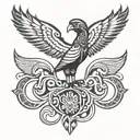 sankofa bird save god symbol tattoo design idea
