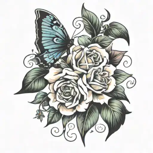 A tattoo with "Ronise" hidden in plain sight tattoo design idea