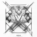 the word Nova written in scientific equation  tattoo design idea
