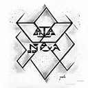 the word Nova written in scientific equation  tattoo design idea