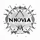 the word Nova written in scientific equation  tattoo design idea