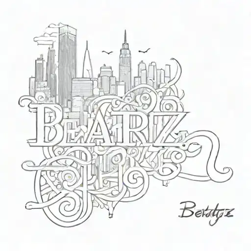 name of Beatriz with written NYC underneath  tattoo design idea