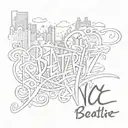 name of Beatriz with written NYC underneath  tattoo design idea