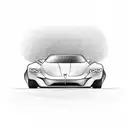 A sleek sports car speeding on a race track tattoo design idea