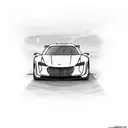 A sleek sports car speeding on a race track tattoo design idea