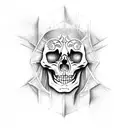 skeleton in ghost sheet holding at tattoo design idea