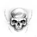 skeleton in ghost sheet holding at tattoo design idea