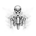 skeleton in ghost sheet holding at tattoo design idea